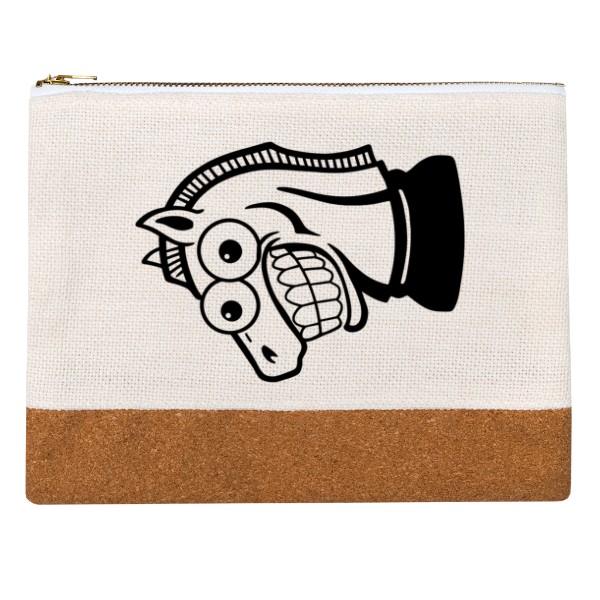 Penál lněný s potiskem Divoký jezdec na penálu