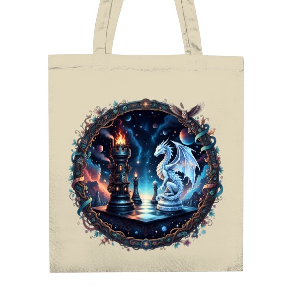 Nákupní taška unisex s potiskem Drak na šachovém nebi 2