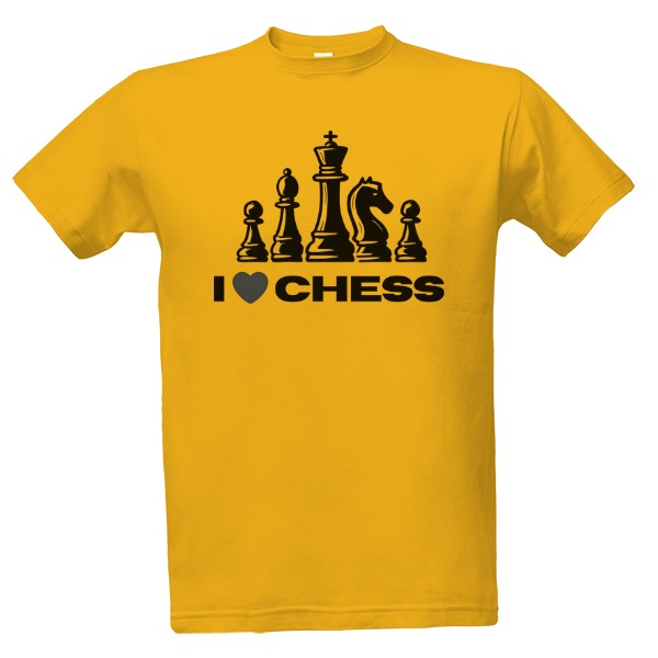 Tričko s potiskem I Love Chess Black
