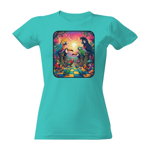 Tričko s potiskem Papouščí partie dámské