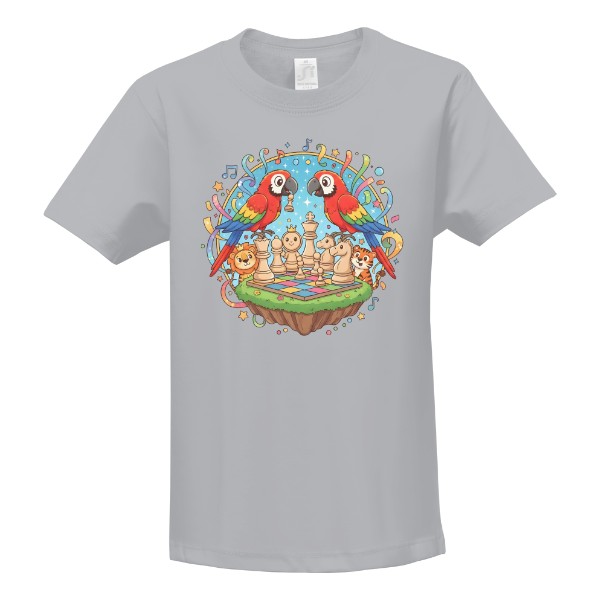 Tričko s potiskem Papouščí partie na ostrově