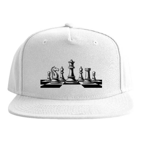 Kšiltovka Snapback s potiskem Šachová Elegance na kšiltovce