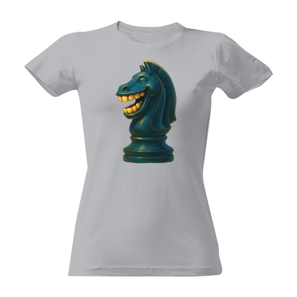 Tričko s potiskem Šachový kůň s úsměvem dámský