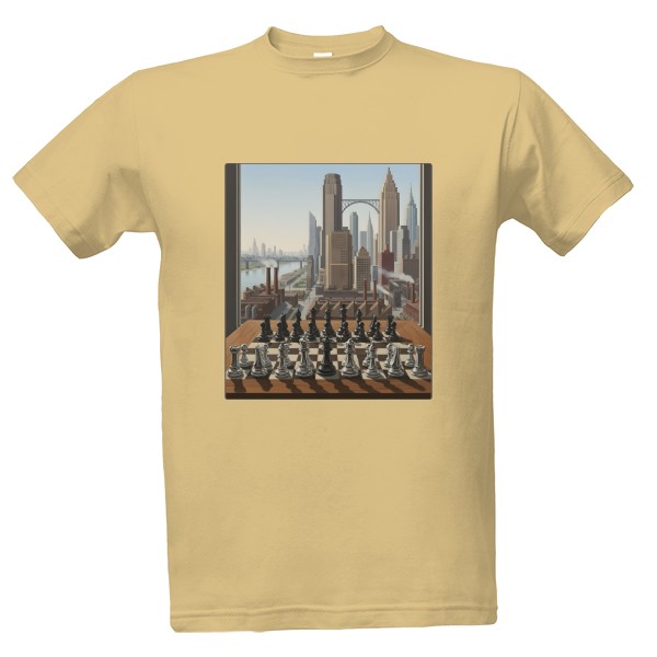 Tričko s potiskem Šachy v betonové džungli