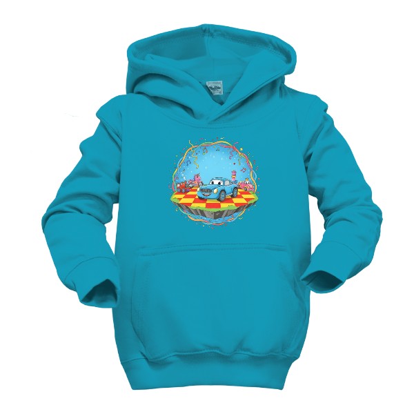 Dětská mikina s kapucí s potiskem Usměvavé autíčko